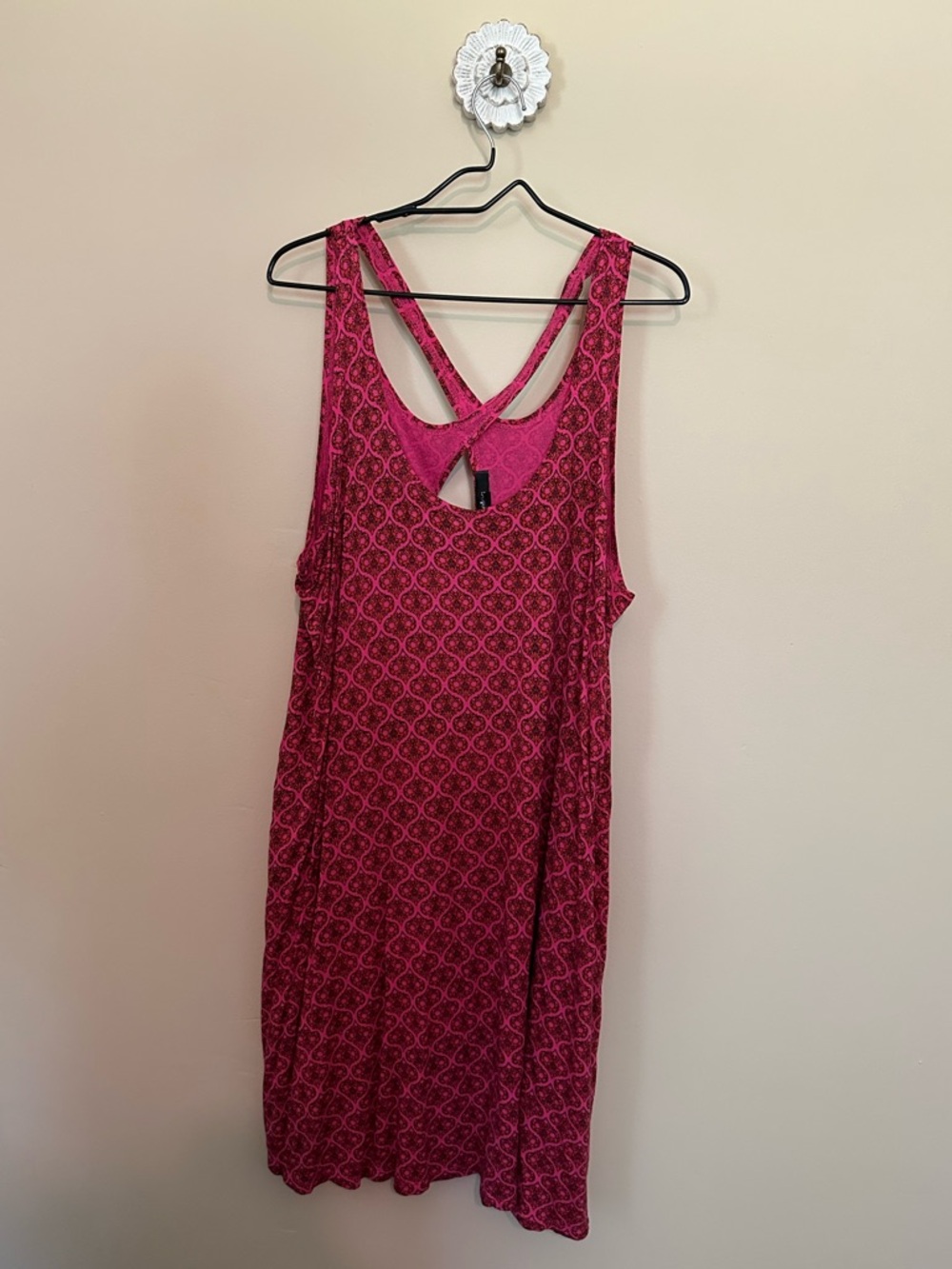 ellos Pink Patterned Racerback Dress